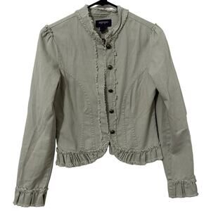 Agapo Woman's Green Waist Jacket Small Metal Button